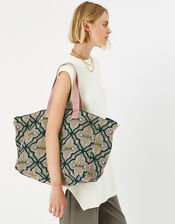 Tile Print Weekender Bag, , large
