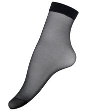 Footsie Socks Set of Three, Black (BLACK), large