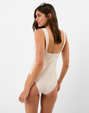 Sun Buckle Shaping Swimsuit, Ivory (IVORY), large