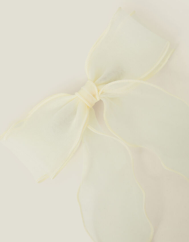 Organza Bow Barrette Hair Clip, , large