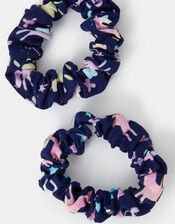 2-Pack Girls Unicorn Print Hair Scrunchies, , large