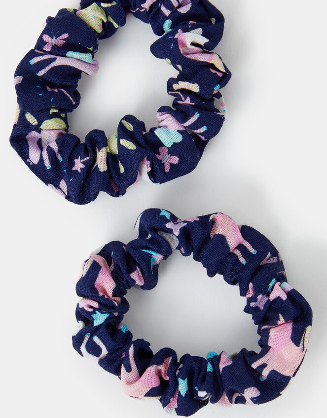 2-Pack Girls Unicorn Print Hair Scrunchies, , large