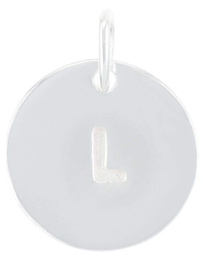 Sterling Silver L Initial Charm, , large