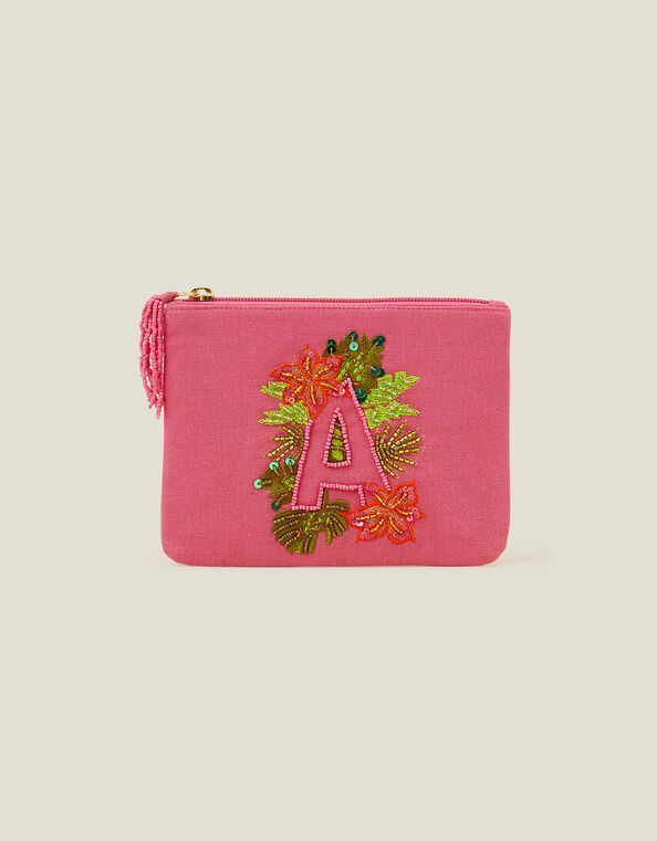 Summer Initial Pouch, Pink (PINK), large