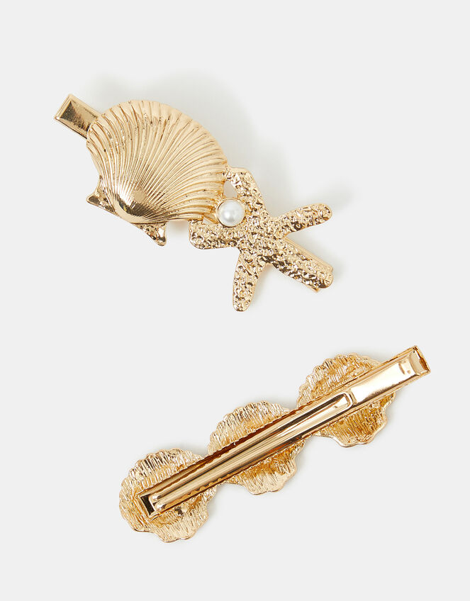 2-Pack Shell Hair Clips, , large