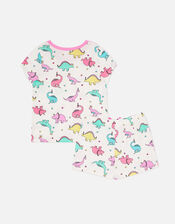 Girls Dinosaur PJ Short Set, Multi (BRIGHTS-MULTI), large