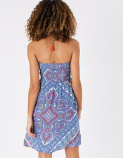 Kerala Scarf Print Bandeau Dress, Blue (BLUE), large