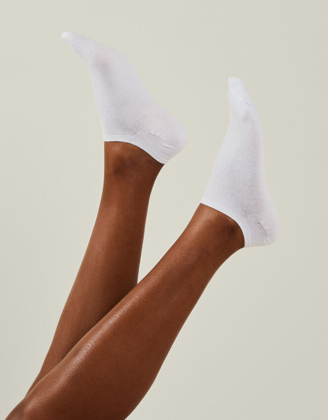 3-Pack Trainer Socks, White (WHITE), large