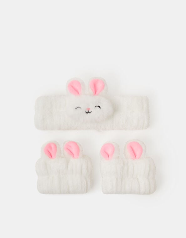 Girls Furry Bunny Wash Band Set, , large