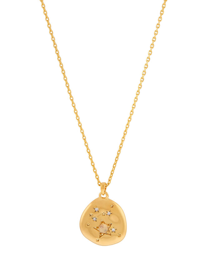 Gold-Plated Opal Zodiac Necklace - Aquarius, , large