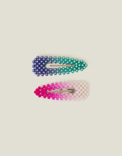 2-Pack Girls Ombre Pearl Clips, , large