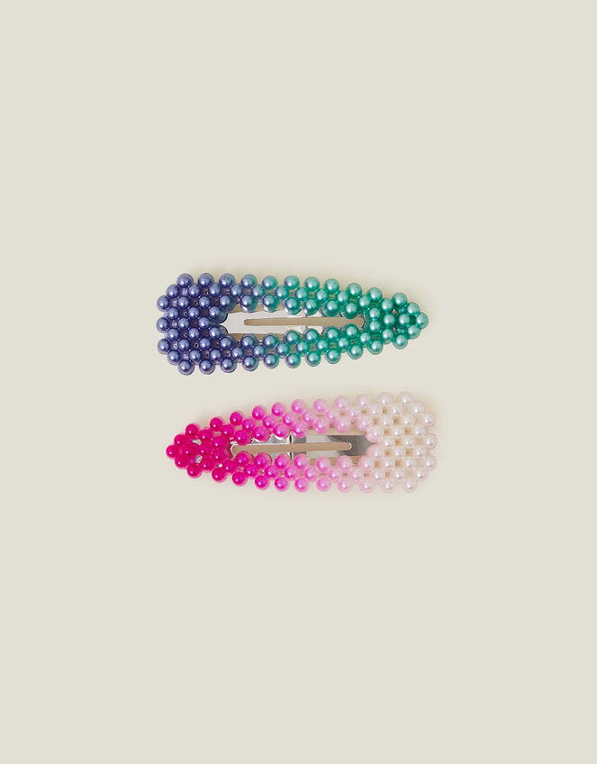 2-Pack Girls Ombre Pearl Clips, , large