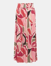 Abstract Print Smocked Maxi Skirt, Multi (MULTI), large