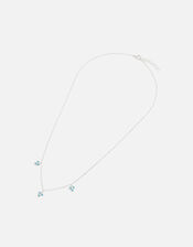 Sterling Silver Turquoise Station Charm Necklace, , large