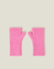 Fluffy Cut Off Gloves, Pink (PINK), large