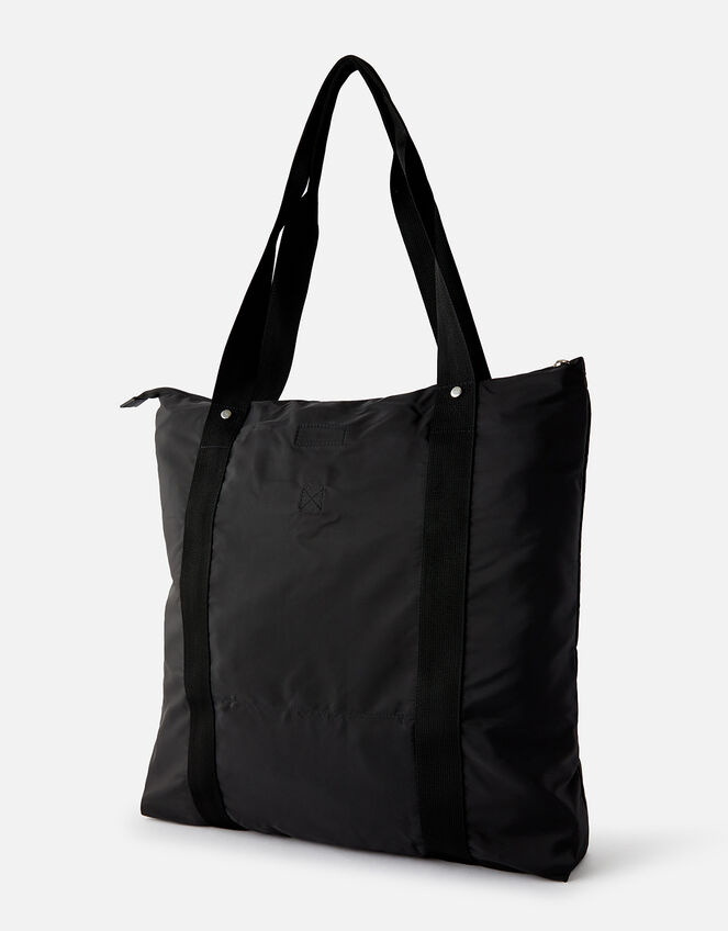 Packable Shopper Bag, Black (BLACK), large