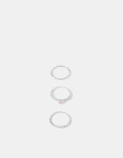 3-Pack Sterling Silver-Plated Sparkle Rings, Silver (ST SILVER), large