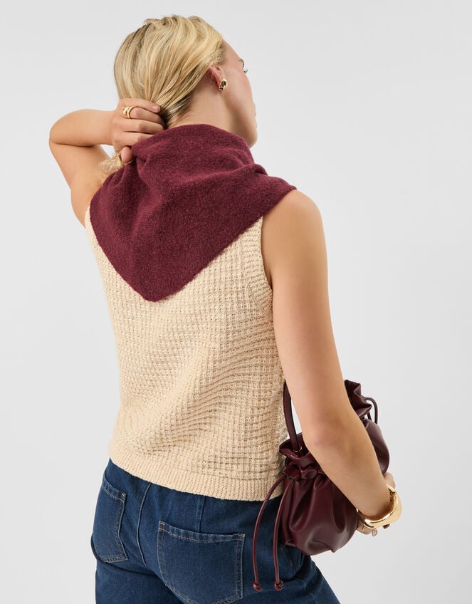 Heart Button Knit Waistcoat, Natural (NATURAL), large