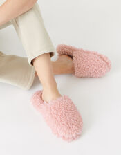 Fluffy Teddy Slippers, Pink (PINK), large