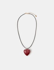 Resin Heart Long Cord Necklace, , large