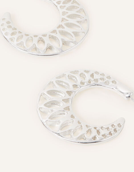 Filigree Cut-Out Hoop Earrings, , large
