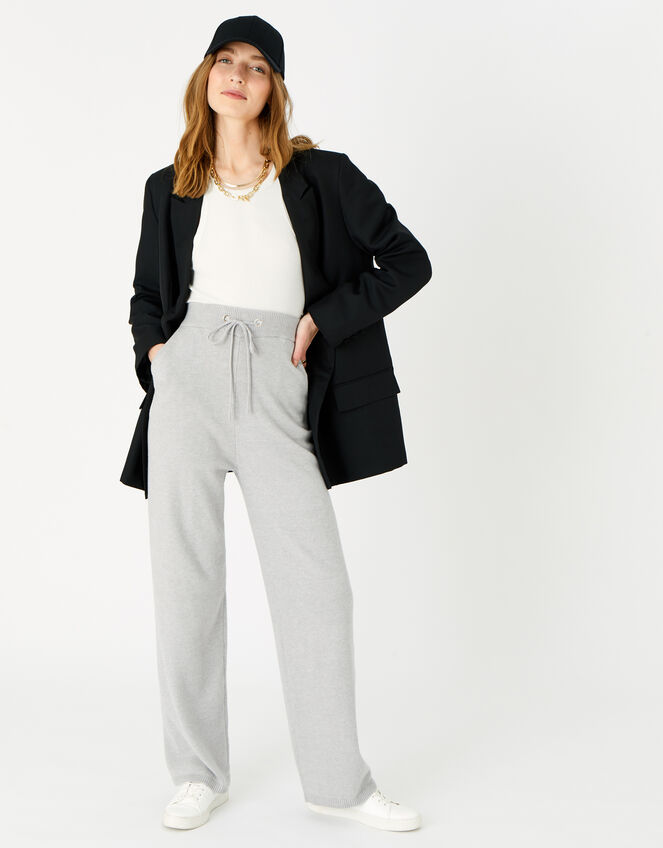 Lounge Straight Leg Knit Joggers, Grey (GREY), large