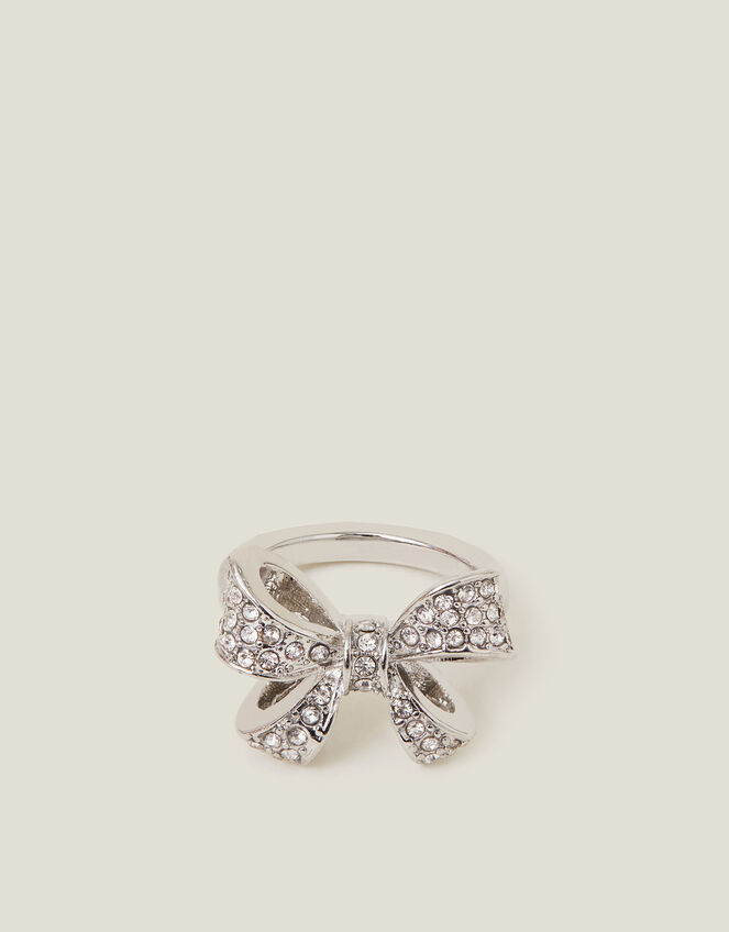 Pavé Bow Ring, White (CRYSTAL), large
