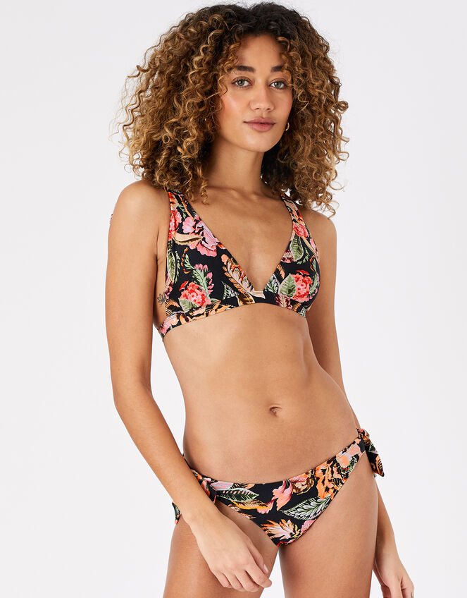 Oriental Print High Apex Bikini Top, Multi (DARKS-MULTI), large