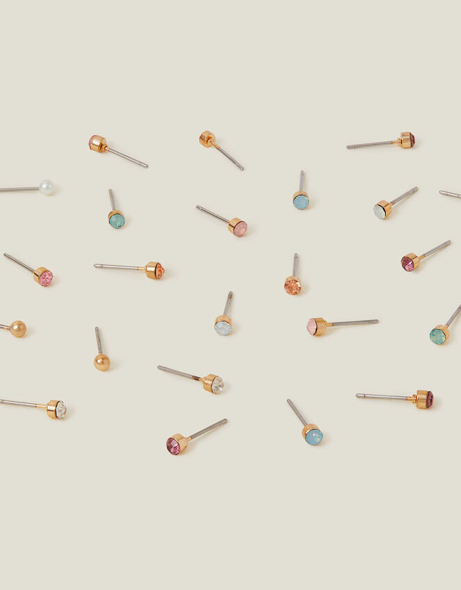 Multicolour Natural Stone Stud Earrings main image 1