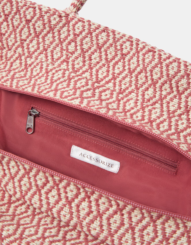 Woven Aztec Shopper Bag, , large