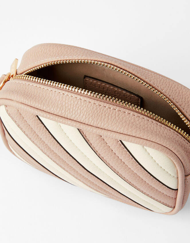 Stripe Cross-Body Camera Bag, Pink (PINK), large
