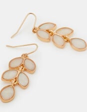 Mother of Pearl Leaf Drop Earrings, , large