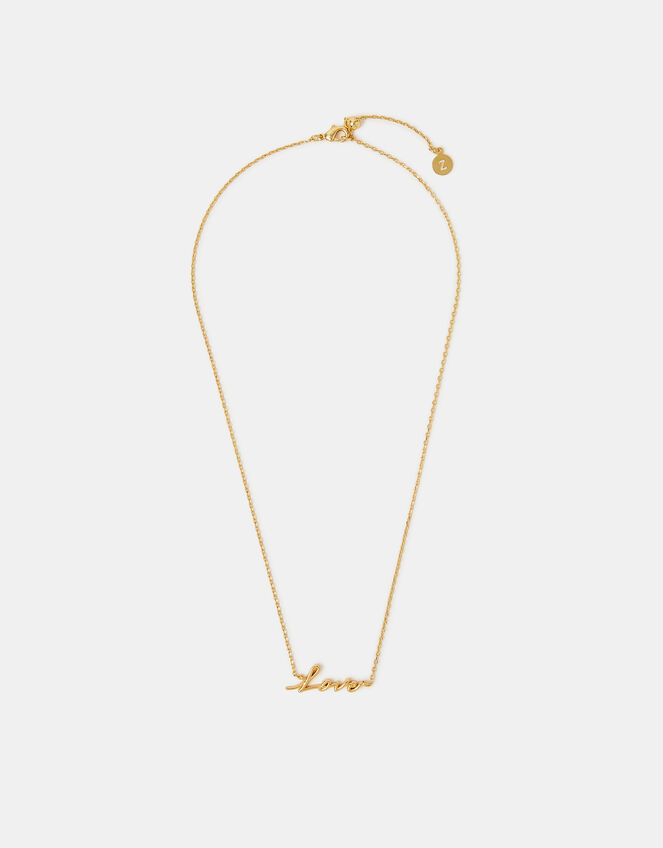 14ct Gold-Plated Love Necklace, , large