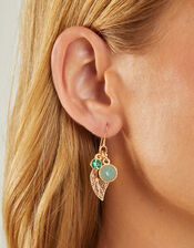 Leaf Stone Drop Earrings, , large
