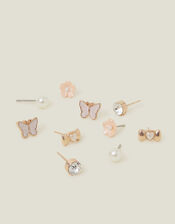 5-Pack Girls Pearly Stud Earrings, , large