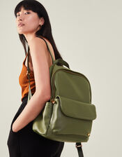 Front Flap Backpack, Green (KHAKI), large