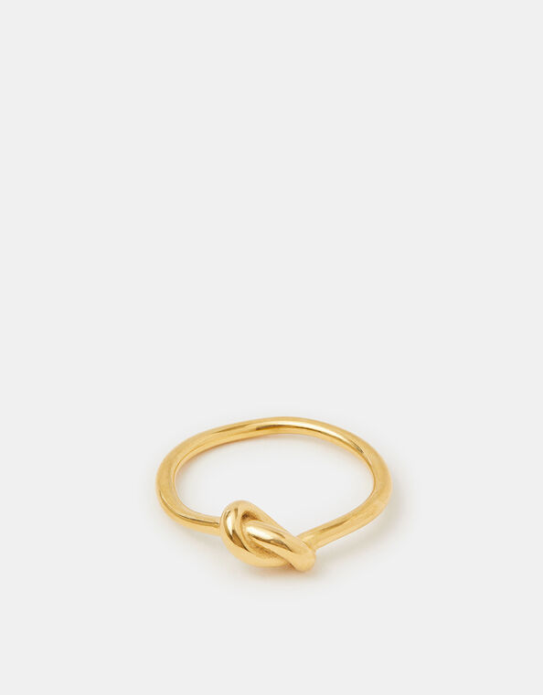 14ct Gold-Plated Stainless Steel Knot Ring, Gold (GOLD), large