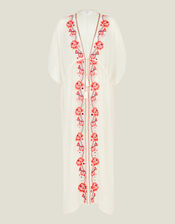 Floral Embroidered Kaftan, Cream (CREAM), large