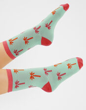 Palm Tree Socks Light Green, , large