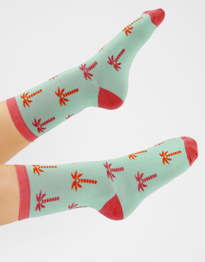 Palm Tree Socks Light Green, , large