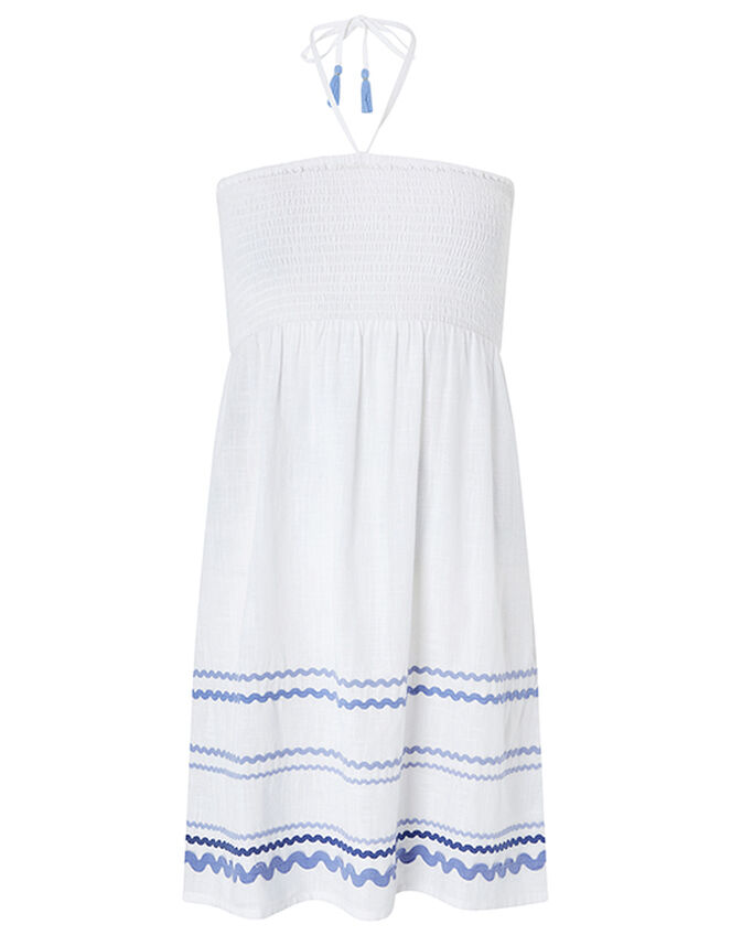 Cotton Bandeau Beach Dress, White (WHITE), large