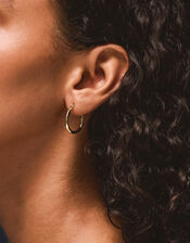 14ct Gold-Plated Small Molten Hoop Earrings, , large