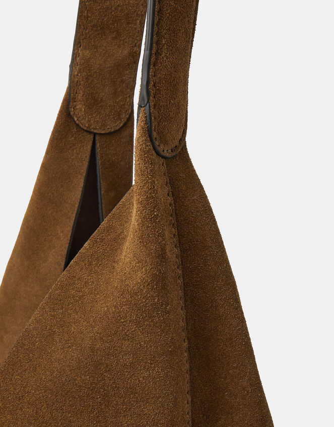 Large Suede Shoulder Bag, , large