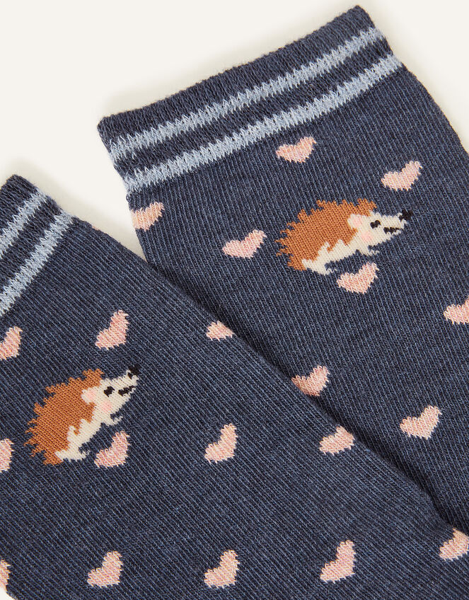 Hedgehog and Heart Socks, , large