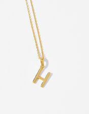 Gold Vermeil Initial Pendant Necklace - H, , large