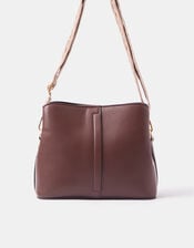 Webbing Strap Crossbody Bag , Brown (CHOCOLATE), large