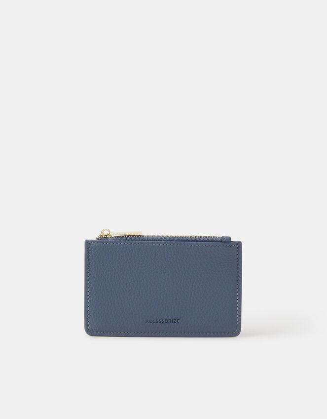 Plain Card Holder, Blue (BLUE), large