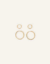 14ct Gold-Plated Hoop Earrings Set of Two, , large