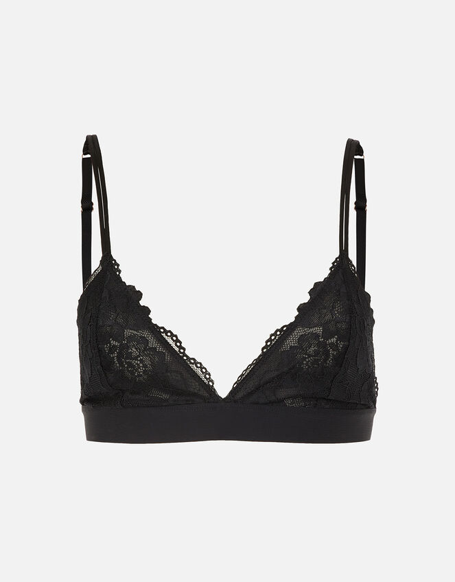 Floral Lace Bralet, Black (BLACK), large