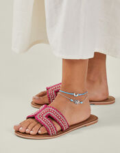 3-Pack Moon Charm Anklets, , large
